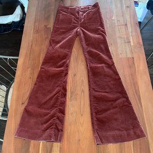 Pilcro Burnt Orange Corduroy Flare Pants